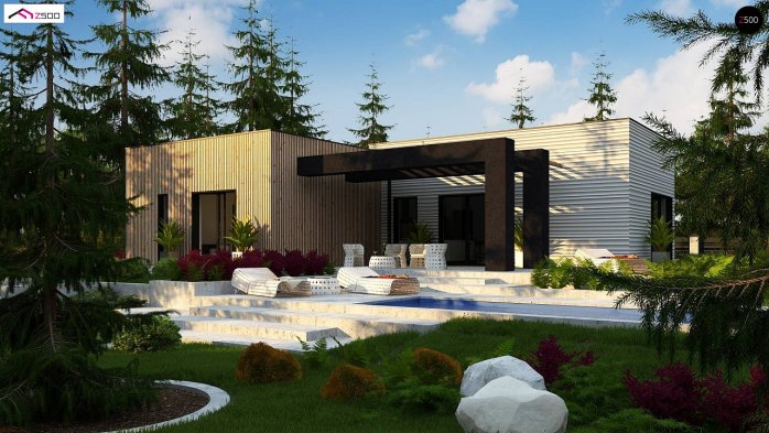 Проект дома Ux161 - 3 Одноэтажные дома в Киеве