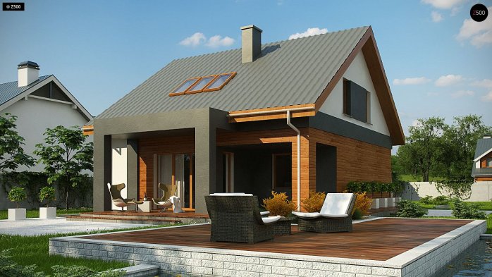 Проект дома U62 A minus - 2 С мансардным этажом дома в Киеве