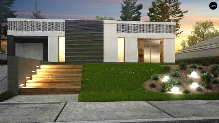 Проект дома Ux119 - 4 Одноэтажные дома в Киеве