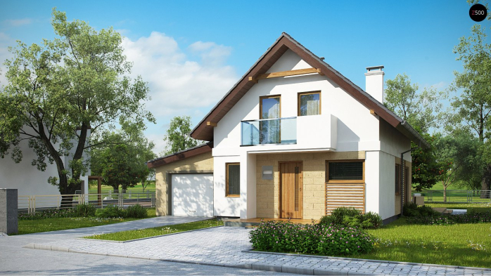 Проект дома U177 GL - 1 С мансардным этажом дома в Киеве