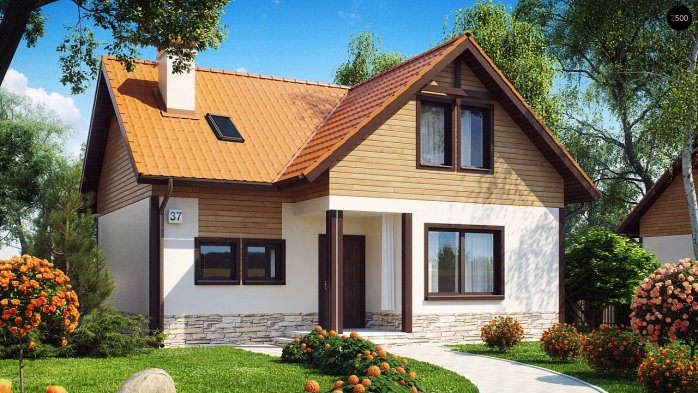 Проєкт будинку U37 - З мансардним поверхом дома у Києві