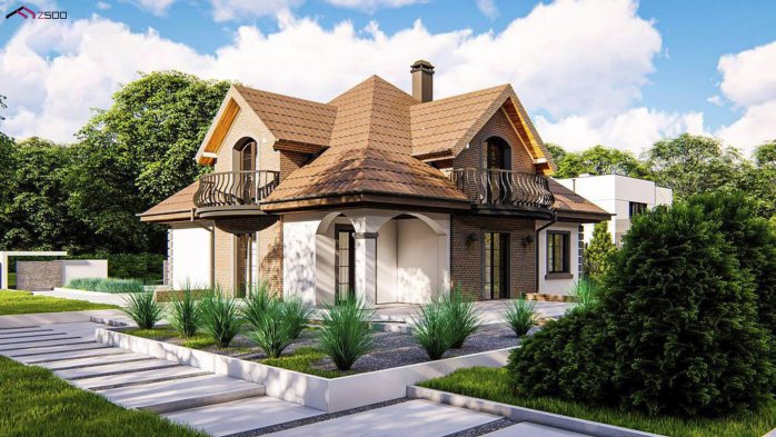 Проект дома U18 kl+P - 1 С мансардным этажом дома в Киеве