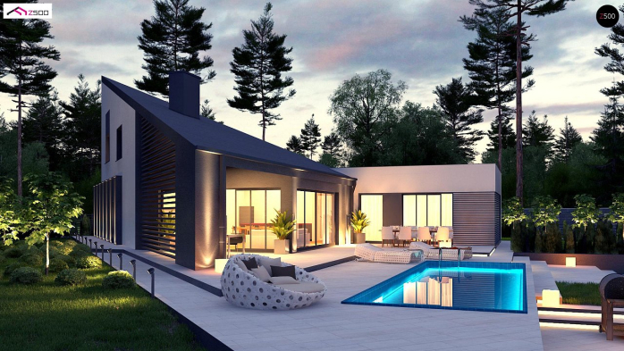 Проєкт будинку Ux94 - З мансардним поверхом дома у Києві