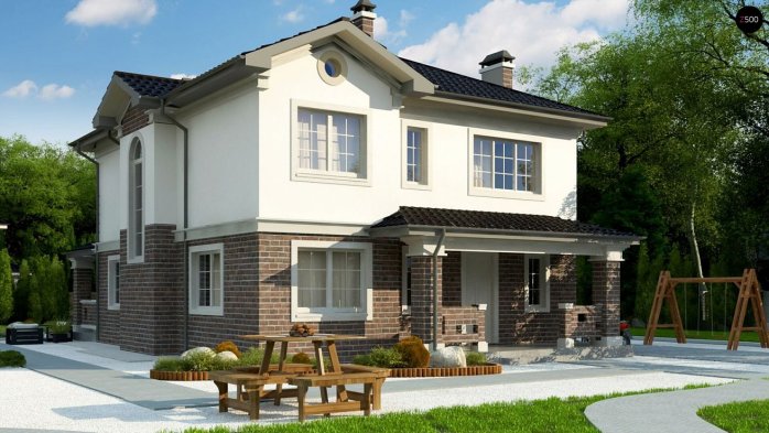 Проект дома Uu2 L bg s - 3 Двухэтажные дома в Киеве