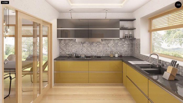 Проект дома U200 L + 100 - 10 Одноэтажные дома в Киеве