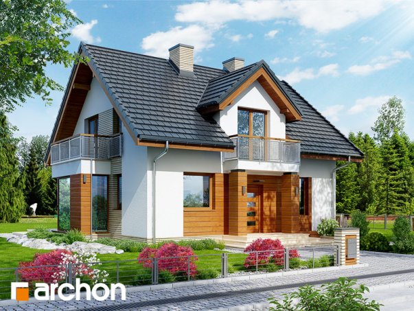 Проект дома Дом в рододендронах 6 (ВH) - 1 С мансардным этажом дома в Киеве