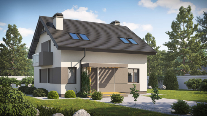 Проект дома U65 v2 pk - 2 С мансардным этажом дома в Киеве