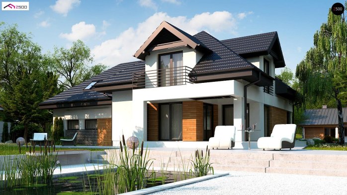 Проект дома U284 GP2 - 1 С мансардным этажом дома в Киеве