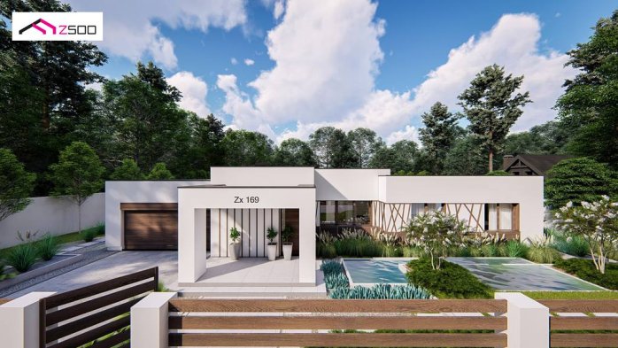 Проект дома Ux169 - 4 Одноэтажные дома в Киеве