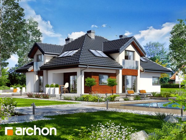 Проект дома Дом в хебе 2 вер.2 - 1 С мансардным этажом дома в Киеве