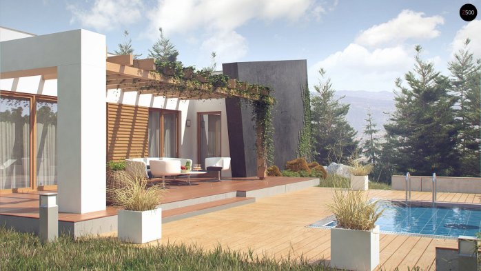 Проект дома Ux106 - 3 Одноэтажные дома в Киеве