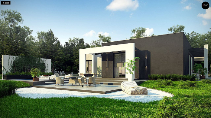 Проект дома Ux79 - 4 Одноэтажные дома в Киеве