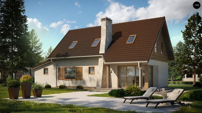 Проект дома U79 GP - 2 С мансардным этажом дома в Киеве