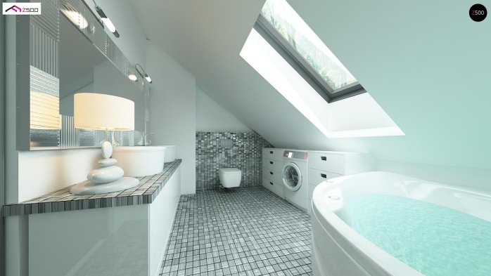 Проєкт будинку U122 - З мансардним поверхом дома у Києві