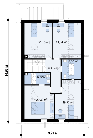 Проєкт будинку U324 - З мансардним поверхом дома у Києві