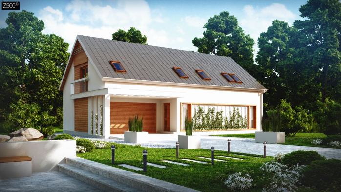 Проєкт будинку U238 - З мансардним поверхом дома у Києві