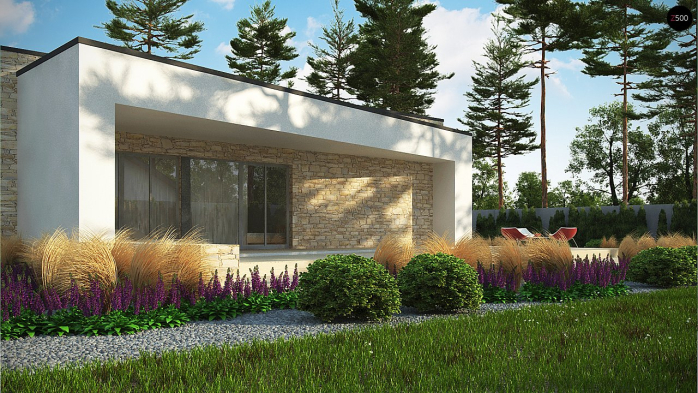 Проект дома Ux71 - 4 Одноэтажные дома в Киеве