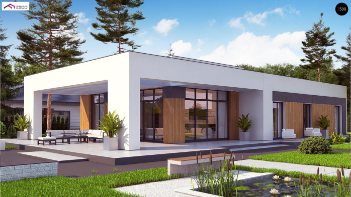 Проект дома Ux185 - 3 Одноэтажные дома в Киеве