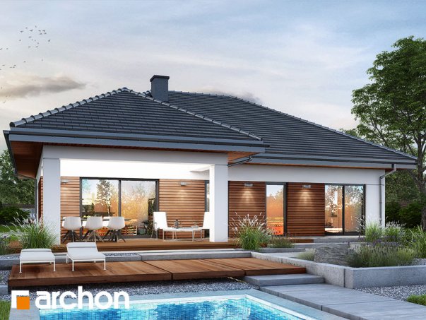 Проект дома Дом в жонкилях (В) - 1 Одноэтажные дома в Киеве