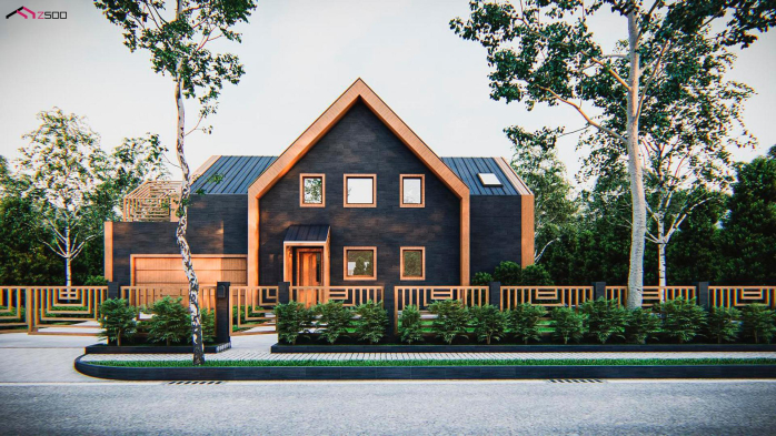 Проєкт будинку U555 - З мансардним поверхом дома у Києві