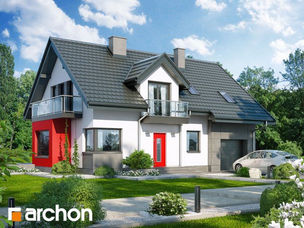 Проект дома Дом в рододендронах 8 (H) - 1 С мансардным этажом дома в Киеве