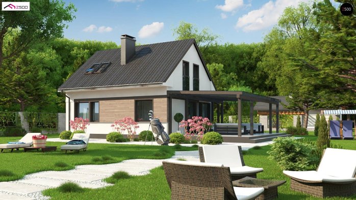 Проект дома U211 v2 tz - 6 С мансардным этажом дома в Киеве