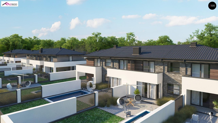 Проект дома Ub23 - 3 Двухэтажные дома в Киеве