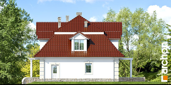 Проект дома Дом в форзициях - 4 С мансардным этажом дома в Киеве