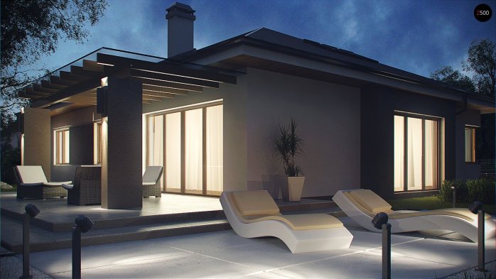 Проект дома U158 - 4 Одноэтажные дома в Киеве