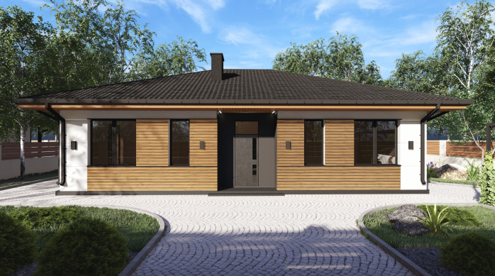 Проект дома Db 12 v1 - 1 Одноэтажные дома в Киеве