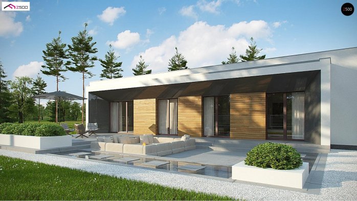 Проект дома Ux135 - 3 Одноэтажные дома в Киеве