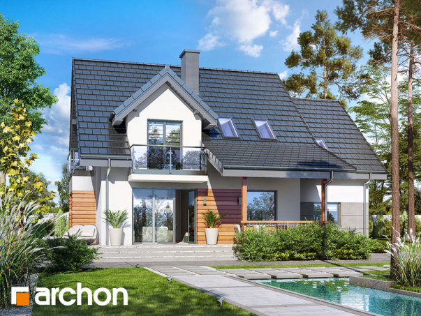 Проект дома Дом в тамарисках 4 (ПН) - 2 С мансардным этажом дома в Киеве