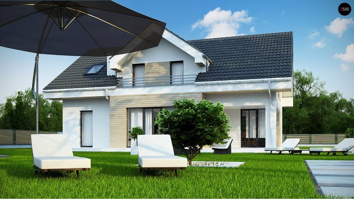 Проект дома U160 A - 5 С мансардным этажом дома в Киеве