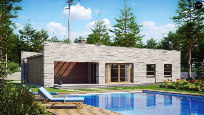 Проект дома Ux13 - 4 Одноэтажные дома в Киеве