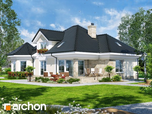 Проект дома Дом под юккой 4 - 2 С мансардным этажом дома в Киеве