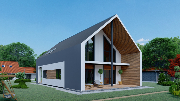 Проєкт будинку DBT 335 - З мансардним поверхом дома у Києві