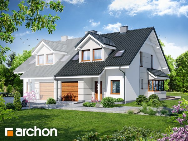 Проект дома Дом в клематисах 7 (Б) вер.3 - 1 С мансардным этажом дома в Киеве