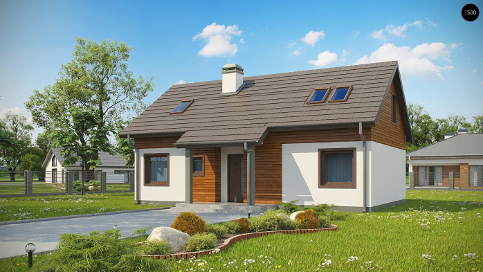 Проект дома U7 P 35 - 1 С мансардным этажом дома в Киеве