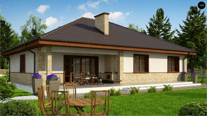 Проект дома Uu10 - 3 Одноэтажные дома в Киеве