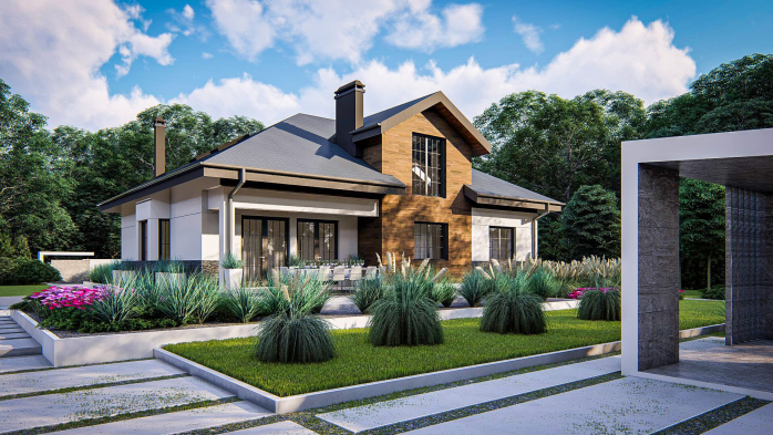 Проект дома Uu10 stu bk - 4 С мансардным этажом дома в Киеве