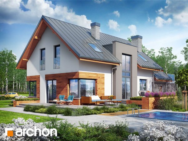 Проєкт будинку Будинок в молініях (Г2) - З мансардним поверхом дома у Києві