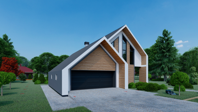 Проєкт будинку DBT 335 - З мансардним поверхом дома у Києві