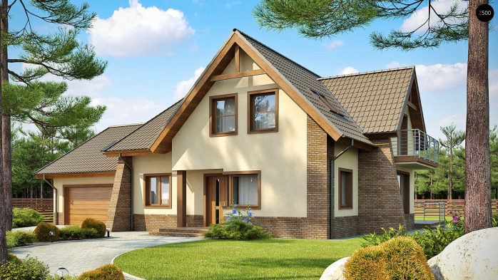 Проект дома U70 - 1 С мансардным этажом дома в Киеве