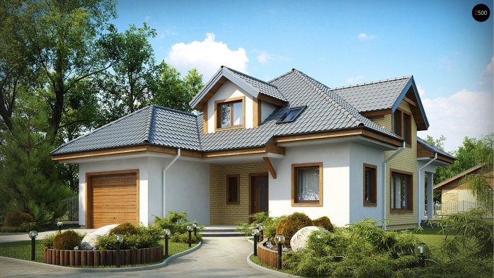 Проект дома U49 - 1 С мансардным этажом дома в Киеве