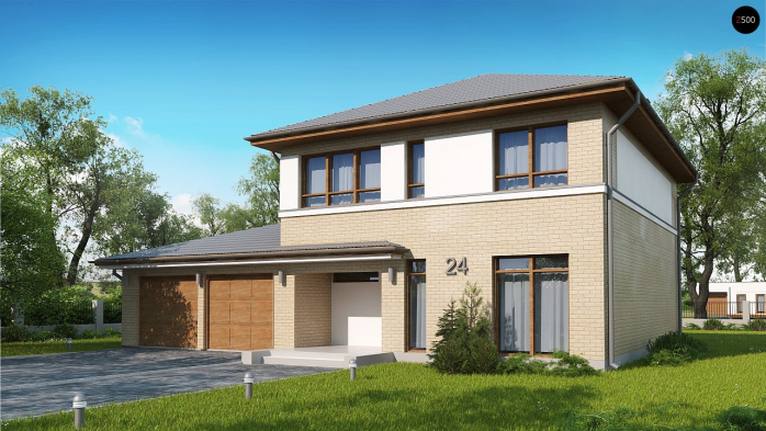 Проект дома Ux24 GL2 - 1 Двухэтажные дома в Киеве