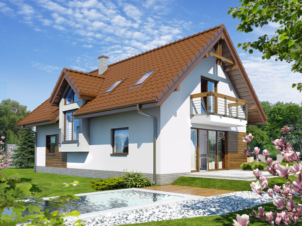 Проект дома Дом в майоране 2 (Н) вер.2 - 2 С мансардным этажом дома в Киеве