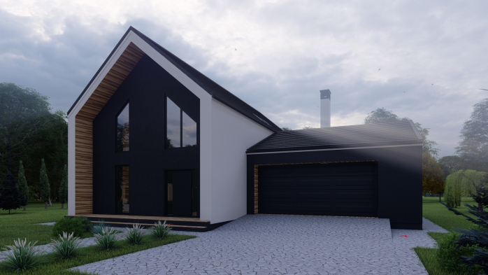 Проект дома DBT 236 - 1 С мансардным этажом дома в Киеве