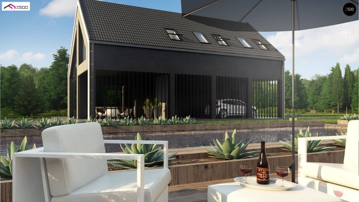 Проект дома U445 D - 5 С мансардным этажом дома в Киеве