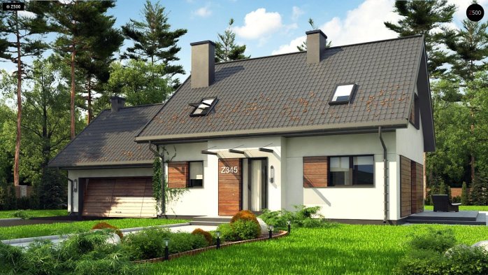 Проект дома U345 - 1 С мансардным этажом дома в Киеве