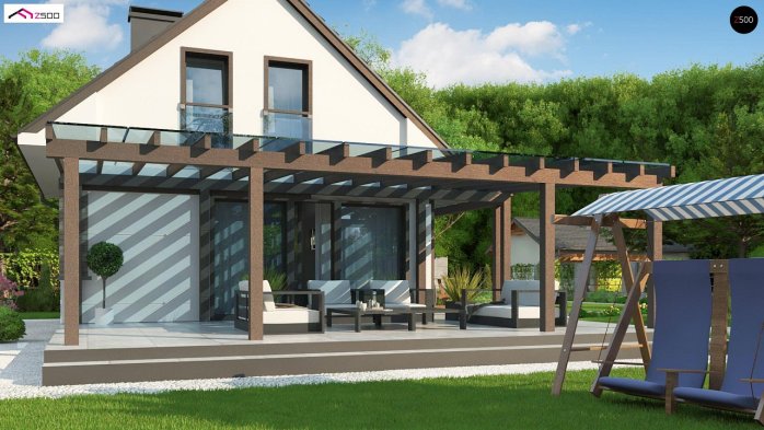 Проект дома U211 v2 tz - 2 С мансардным этажом дома в Киеве